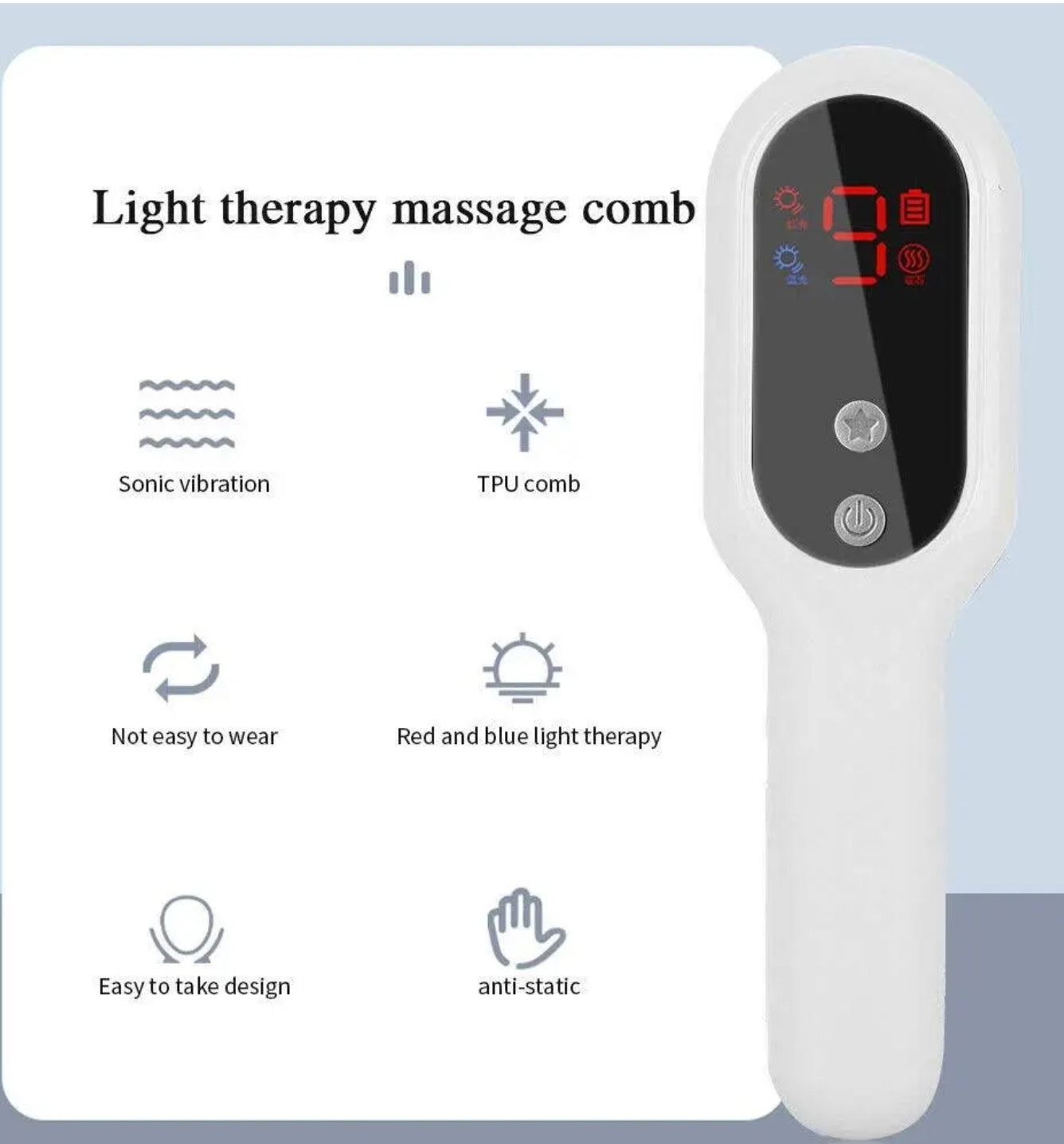 Phototherapy Laser Infrared hair growth stimulation Scalp Massager Brush
