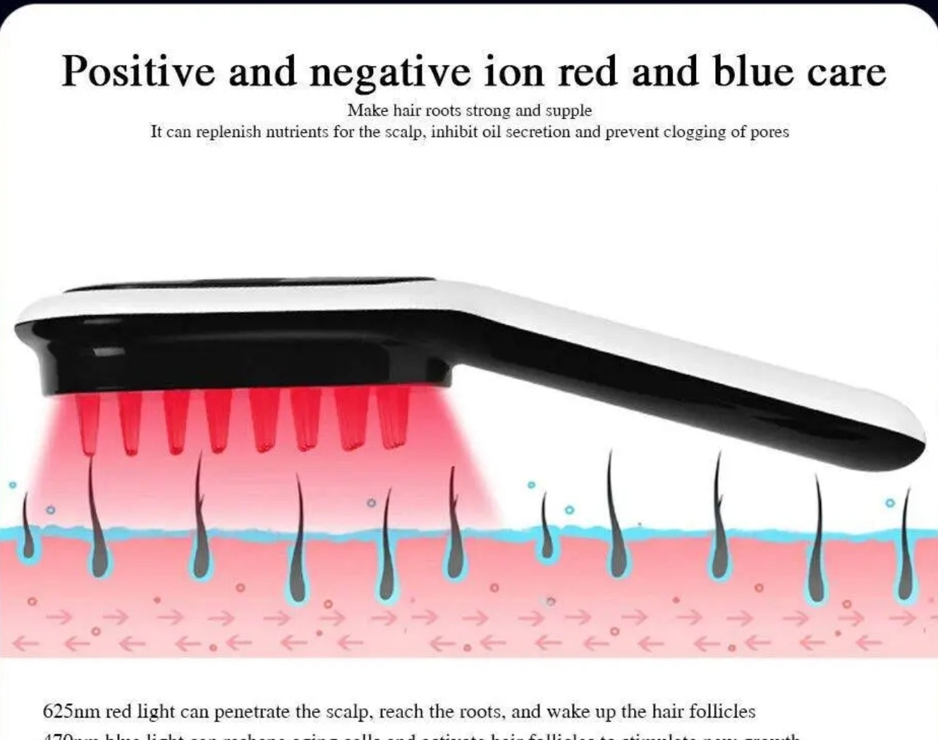 Phototherapy Laser Infrared hair growth stimulation Scalp Massager Brush