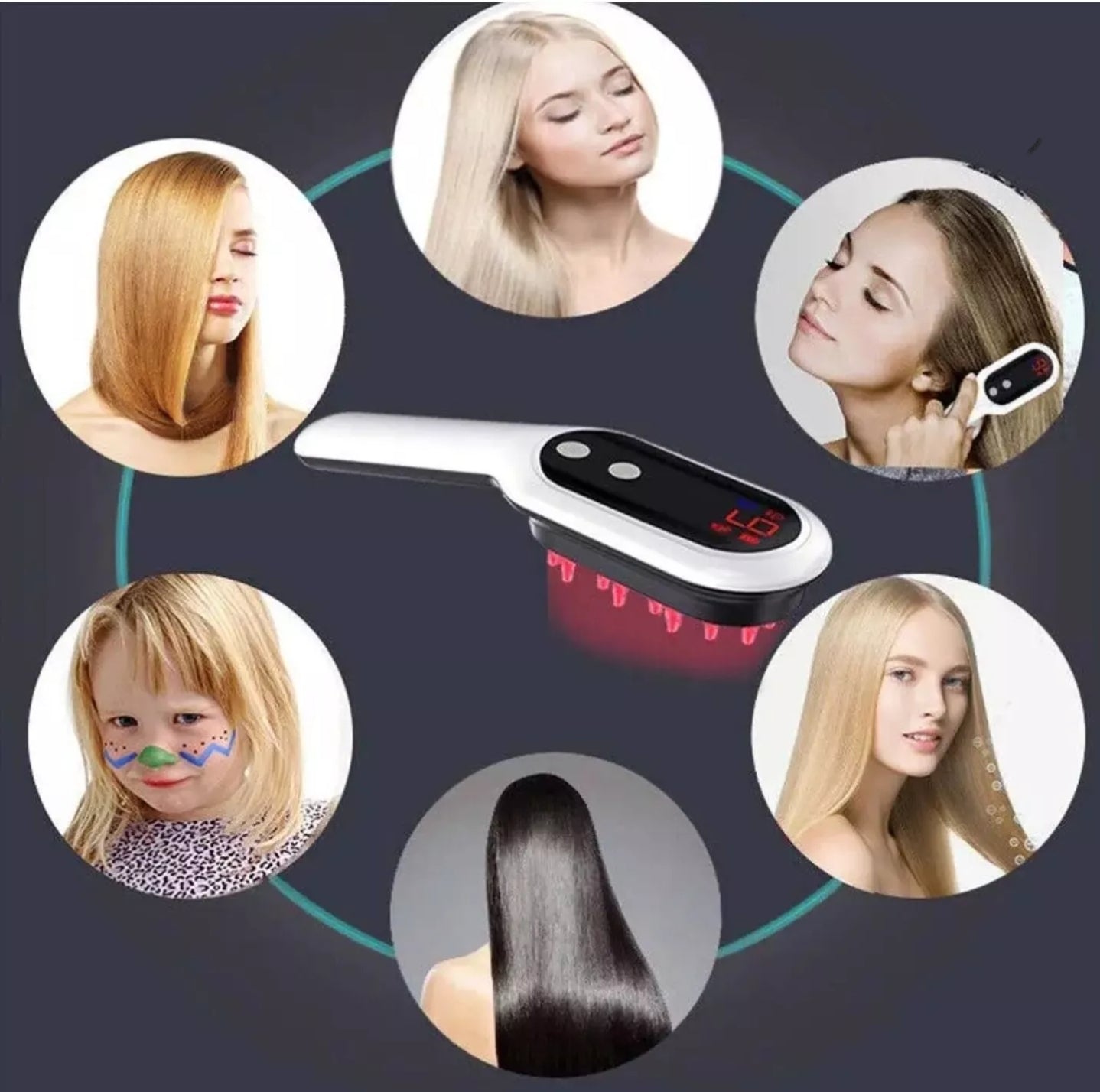 Phototherapy Laser Infrared hair growth stimulation Scalp Massager Brush
