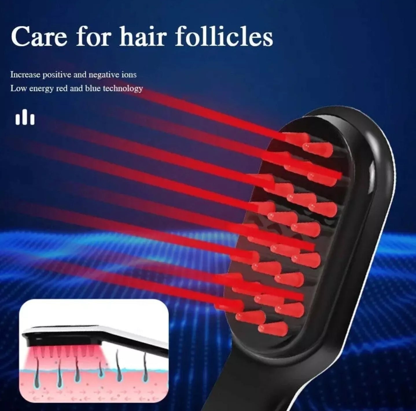 Phototherapy Laser Infrared hair growth stimulation Scalp Massager Brush