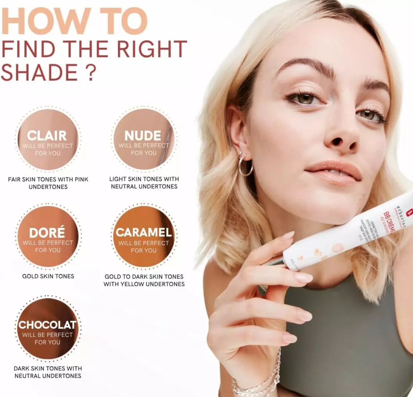 Erborian - BB Cream With Ginseng - Complexion Cream - "Baby Skin" Effect 15ml NUDE