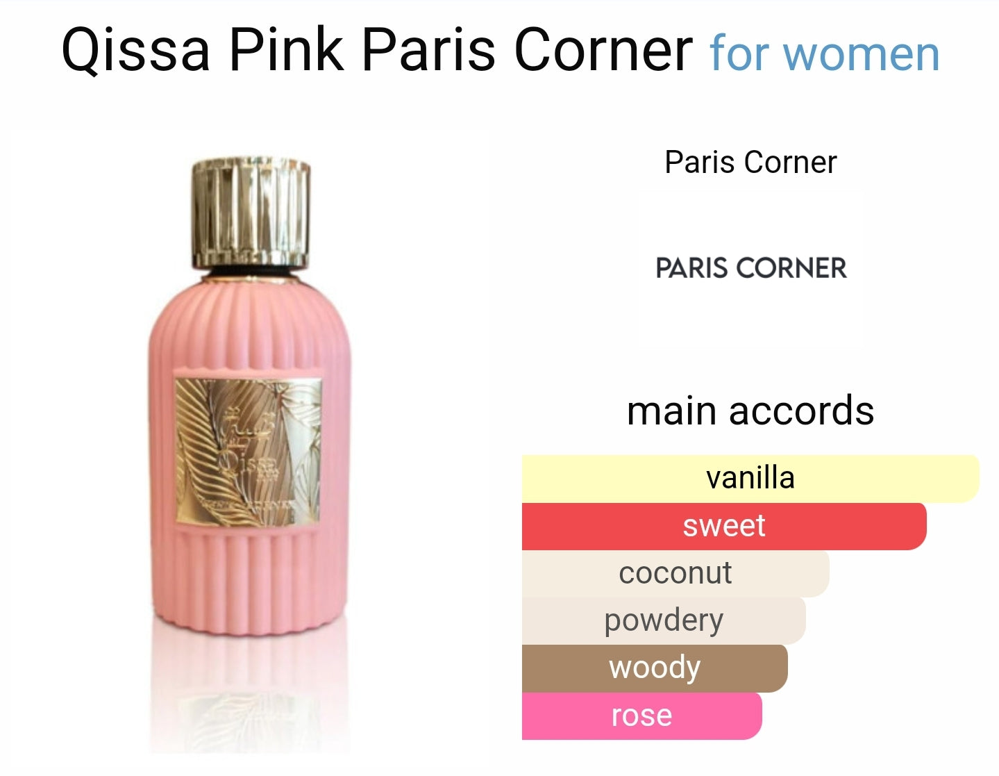 Paris Corner Oriental Collection Qissa Pink EDP 100 Ml