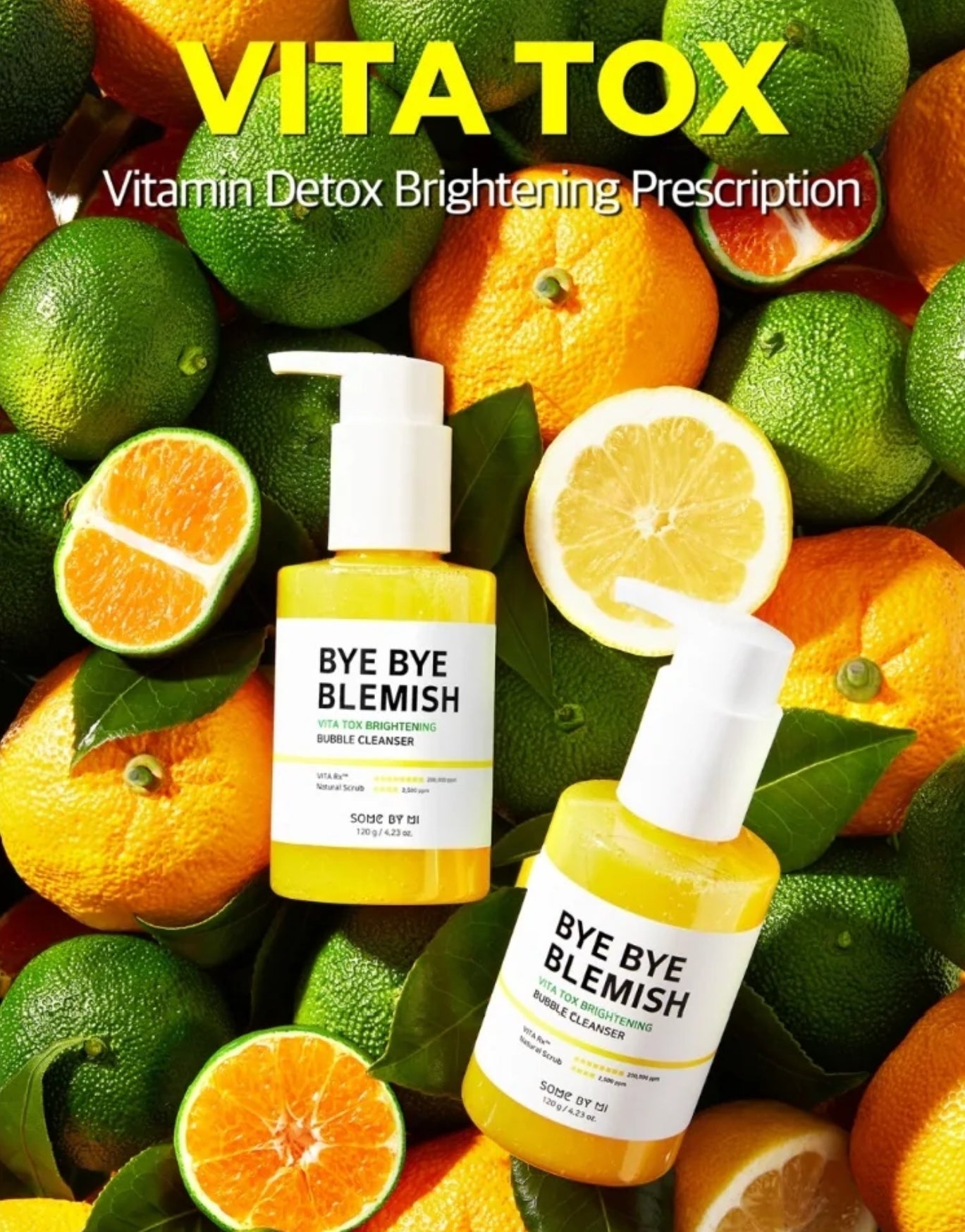 BYE BYE BLEMISH VITA TOX BRIGHTENING BUBBLE CLEANSER BY SOME BY MI