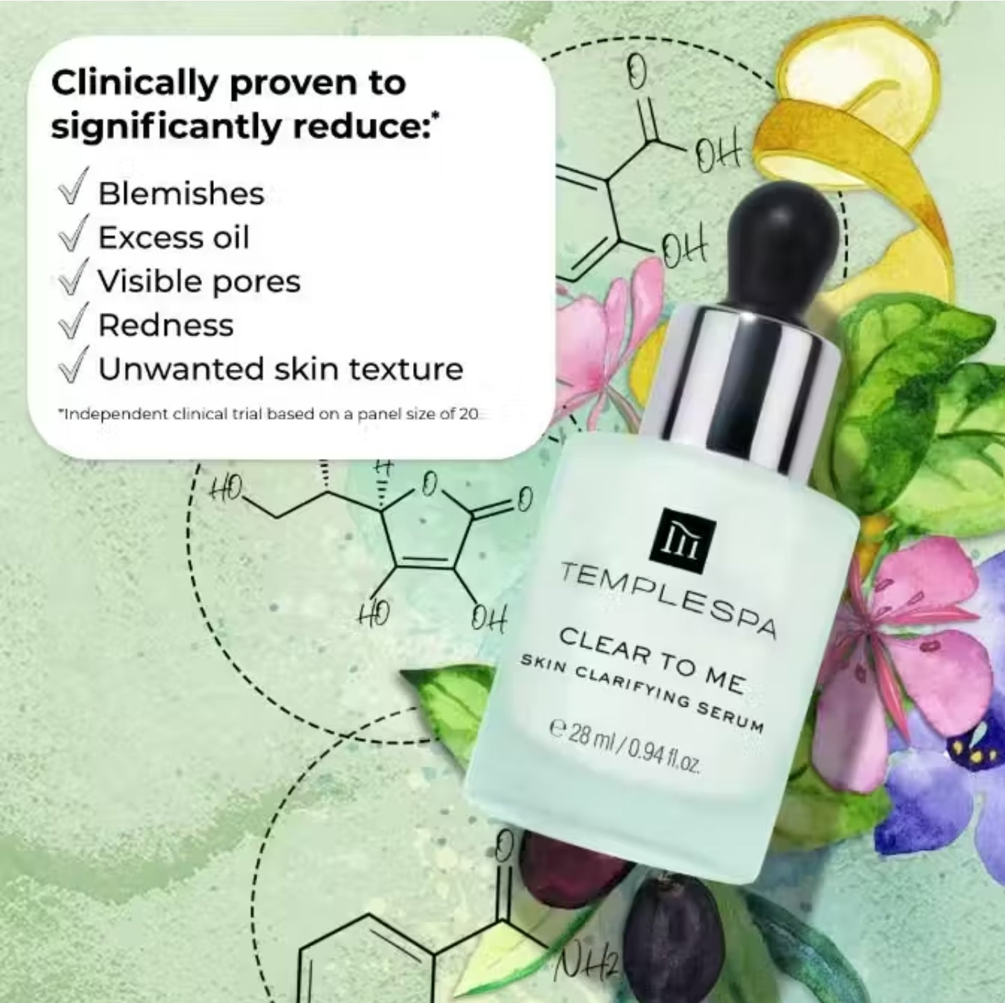 CLEAR TO ME Skin Clarifying Serum/Anti-Acne / Anti-blemish
(28 ml / 0.94 fl.oz.)