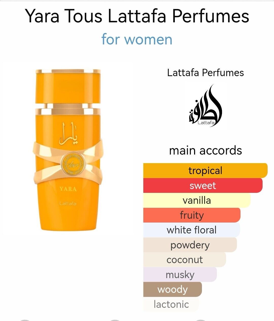 YARA Tous Lataffa Perfume - Arabian Eau De Perfume 100ml For Women