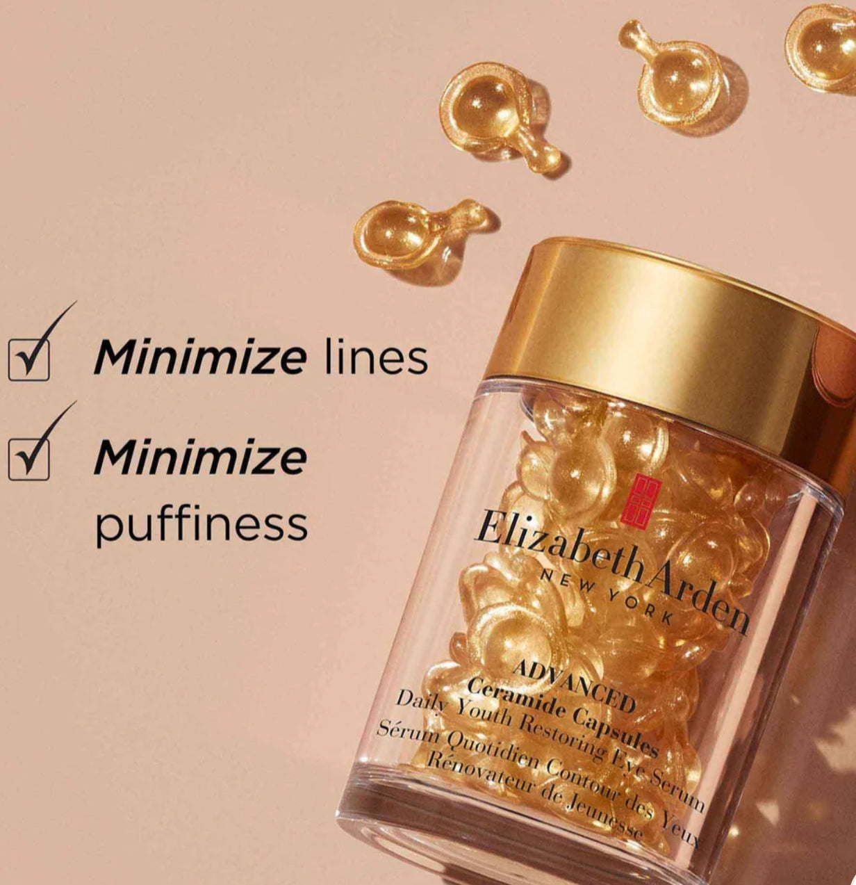 Advanced Ceramide Capsules Daily Youth Restoring Eye Serum- Elizabeth Arden- 60 capsules