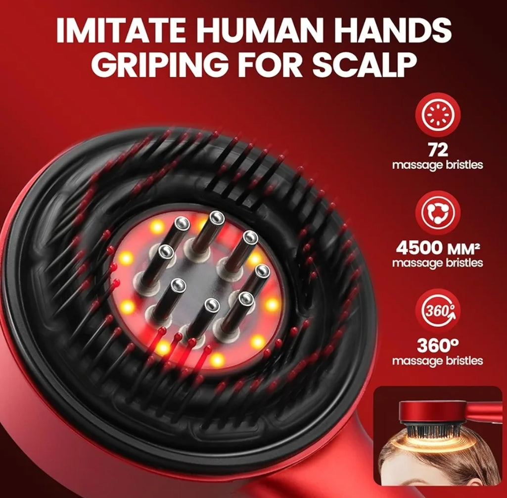 3 in 1 Electric Scalp Massager with IPX7 Waterproof,Cordless Red Light Hair Massager,Scalp Massage Comb,Hair Oil Applicator,Hair Massager to Stimulate Hair Growth