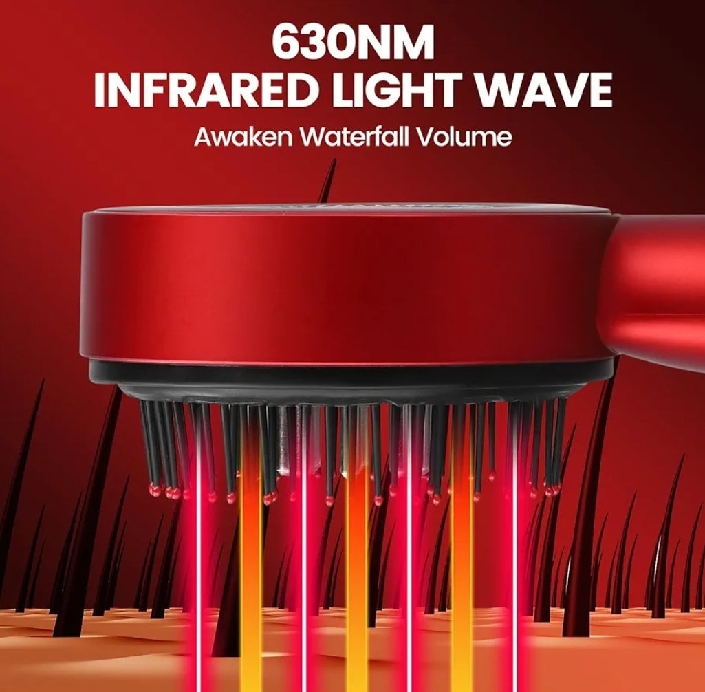 3 in 1 Electric Scalp Massager with IPX7 Waterproof,Cordless Red Light Hair Massager,Scalp Massage Comb,Hair Oil Applicator,Hair Massager to Stimulate Hair Growth