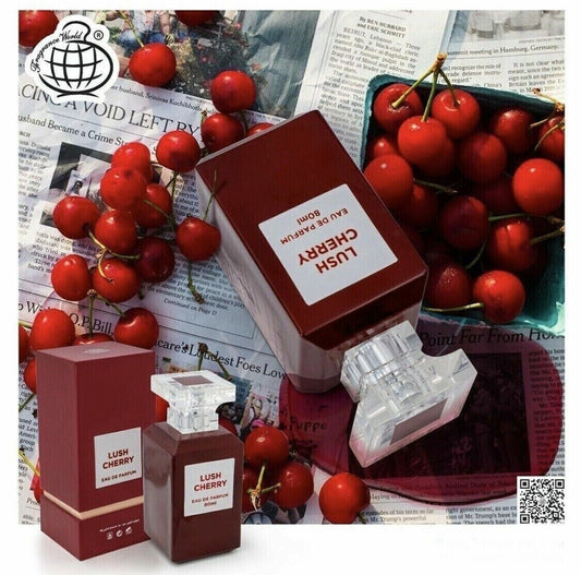 Fragrance World Lush Cherry Eau De Parfum 80ml Unisex Perfume Luxury Niche Made in UAE