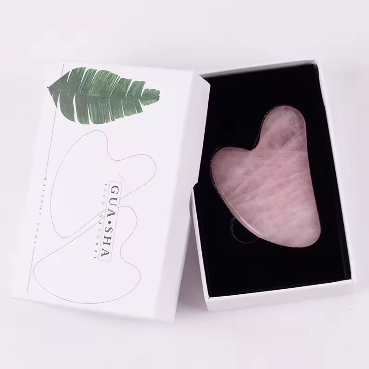 Natural Dual Headed Jade Roller For Facial Massager, Skin Care And Body Relaxation With Gua Sha Scraper And Rose Quartz Roller